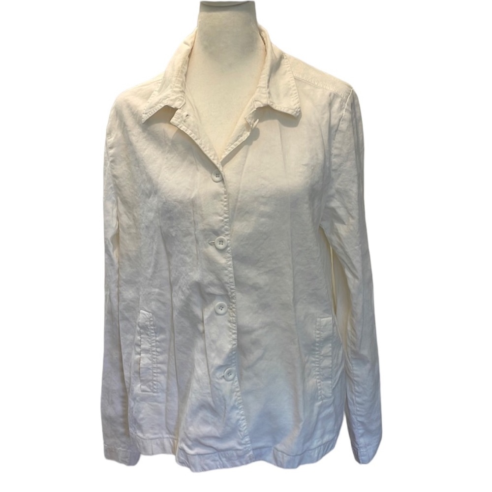 Eileen Fisher white linen/viscose jacket. Size PL. GUC.